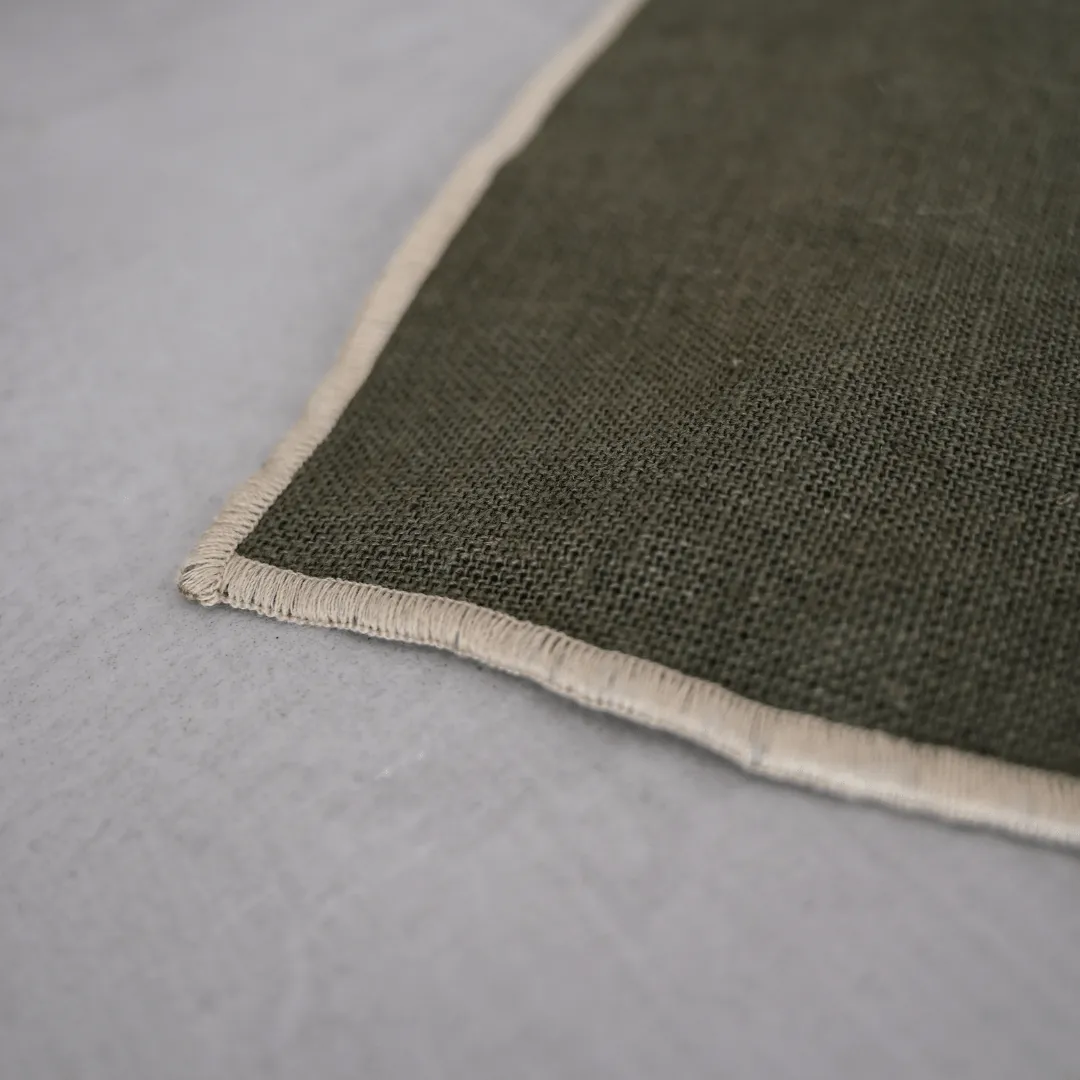 Linen Cushion Cover Nai Edge | Kaki 40x60cm Zoco Home