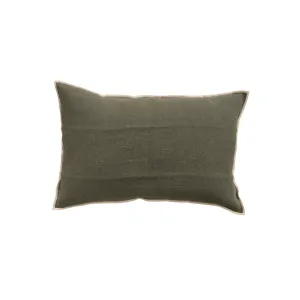 Linen Cushion Cover Nai Edge | Kaki 40x60cm Zoco Home