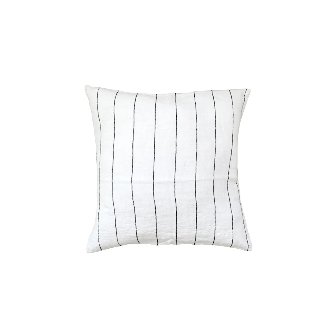 Linen Cushion Cover | Stonewashed White/Black  45x45cm Zoco Home