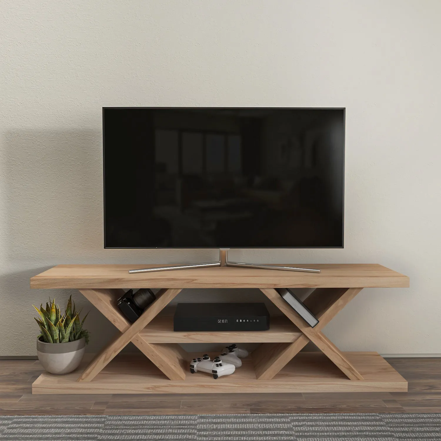 Massi 55'' Solid Wood TV Stand Console Table Decorotika
