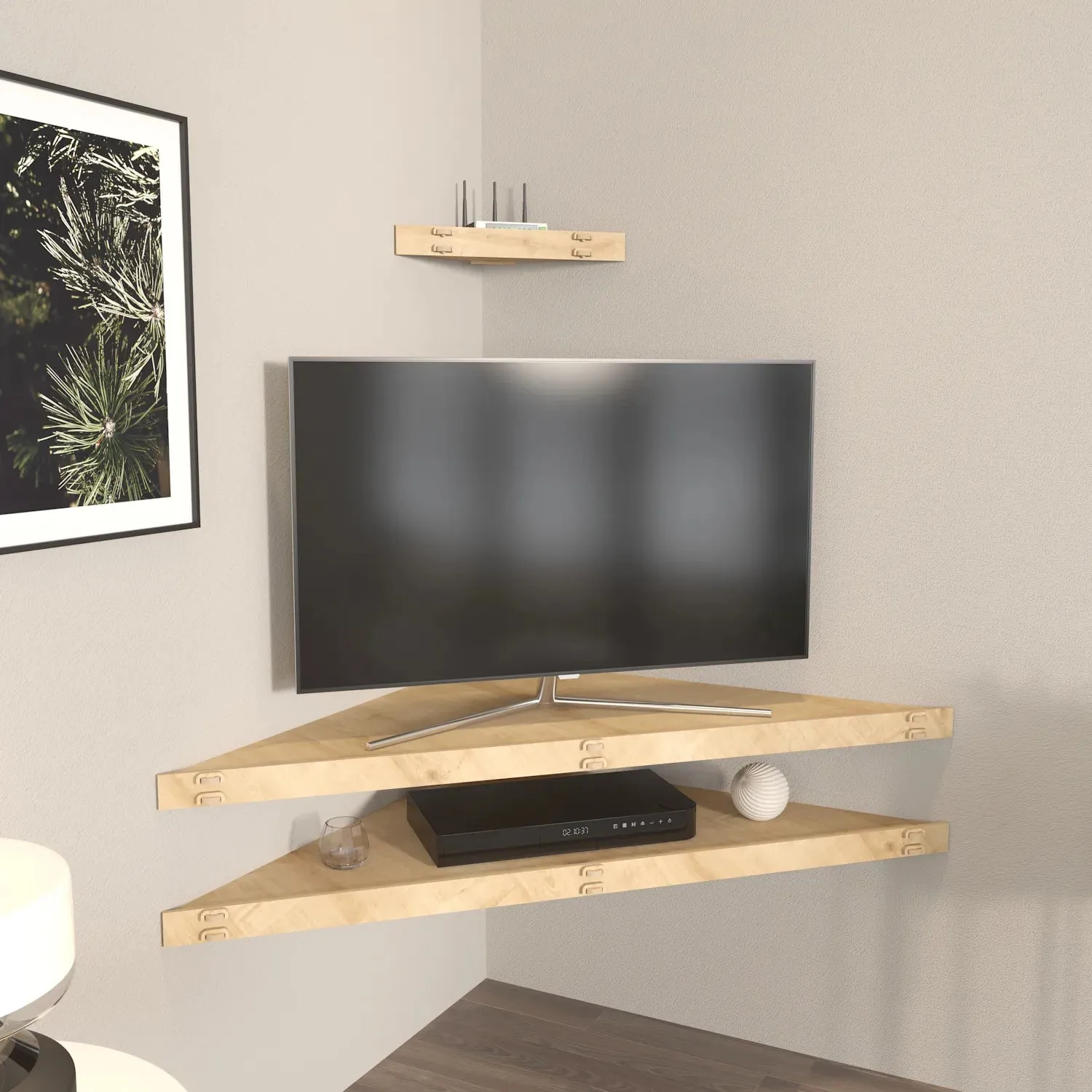 Mensi 47" Wide Floating MDF TV Stand and Media Console Decorotika