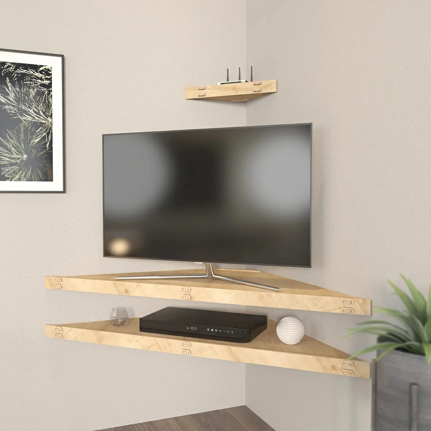 Mensi 47" Wide Floating MDF TV Stand and Media Console Decorotika