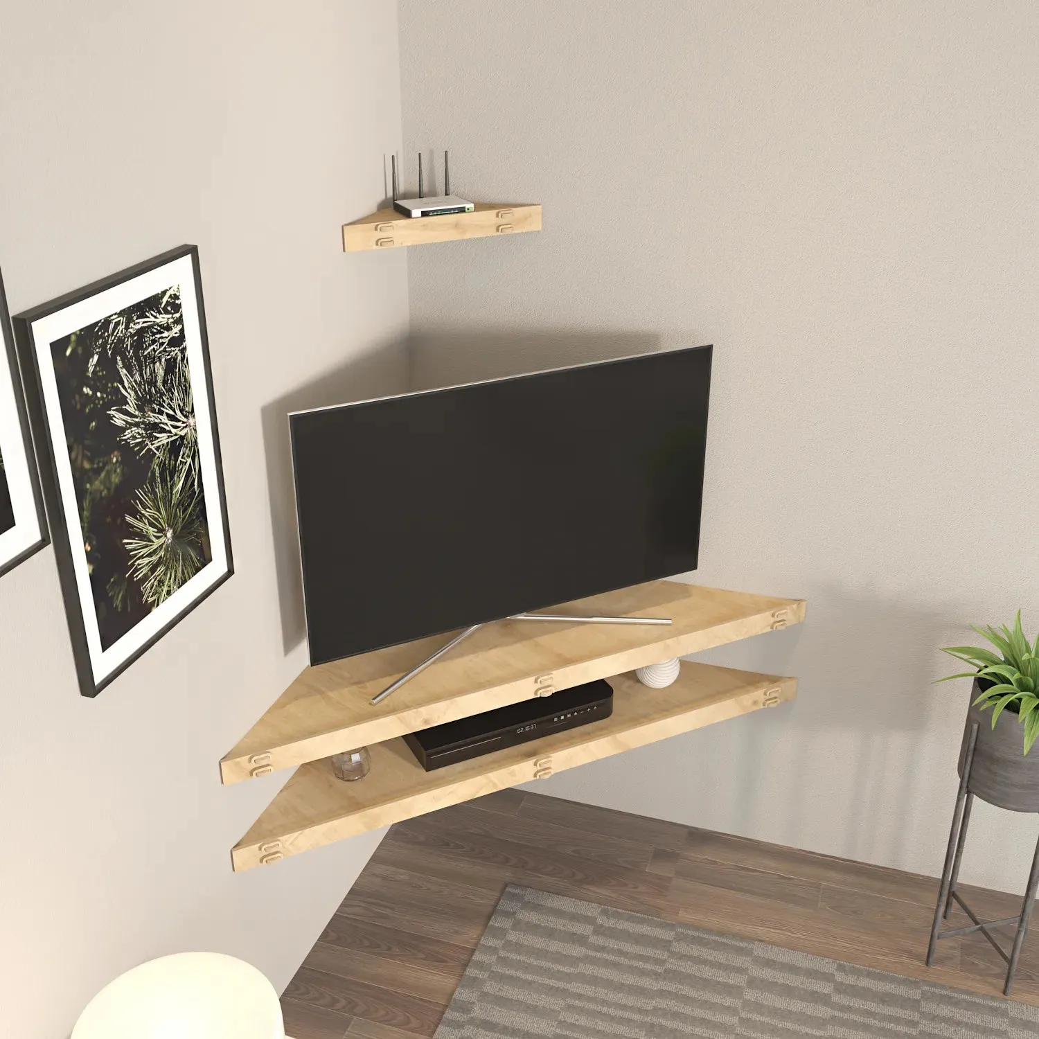 Mensi 47" Wide Floating MDF TV Stand and Media Console Decorotika
