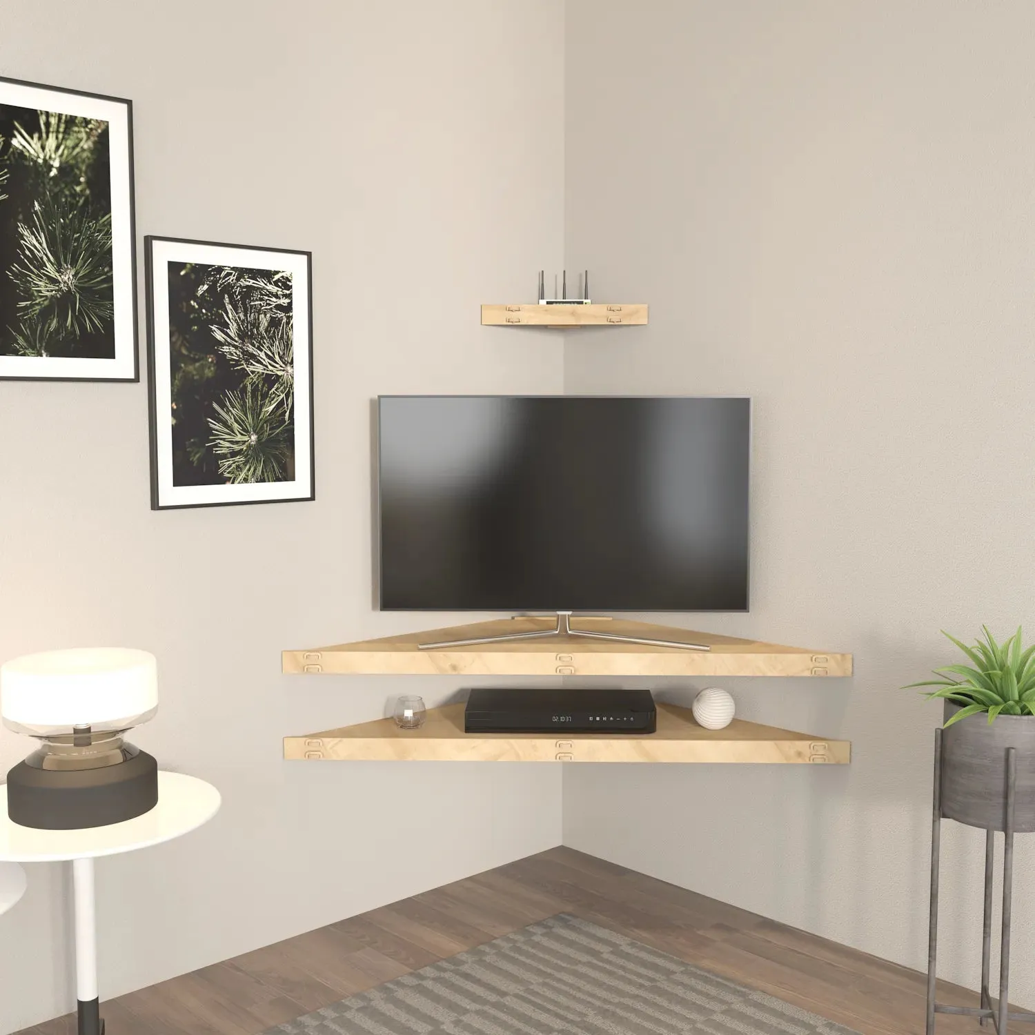 Mensi 47" Wide Floating MDF TV Stand and Media Console Decorotika