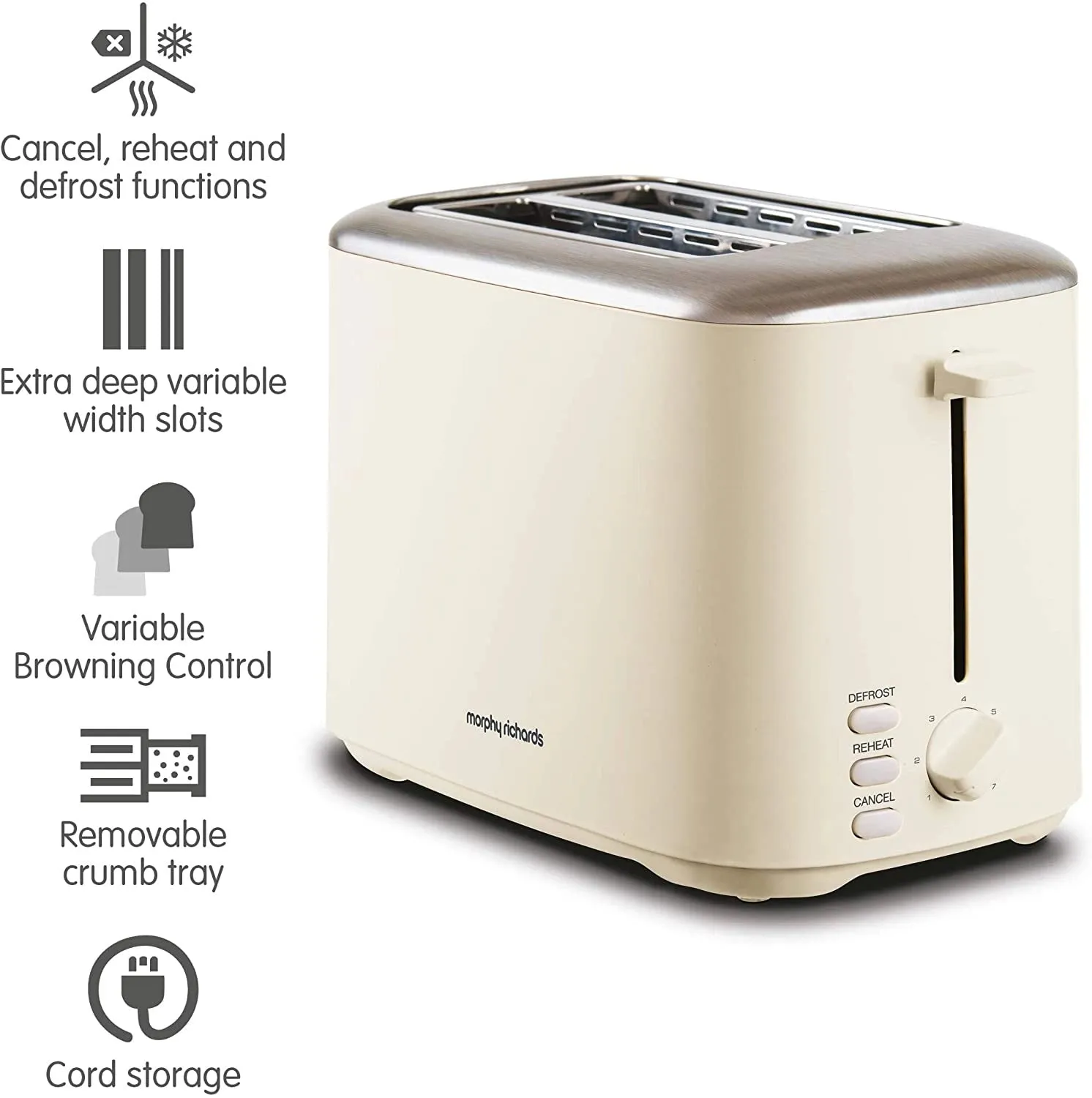 Morphy Richards Equip 2 Slice Cream Toaster | 222065