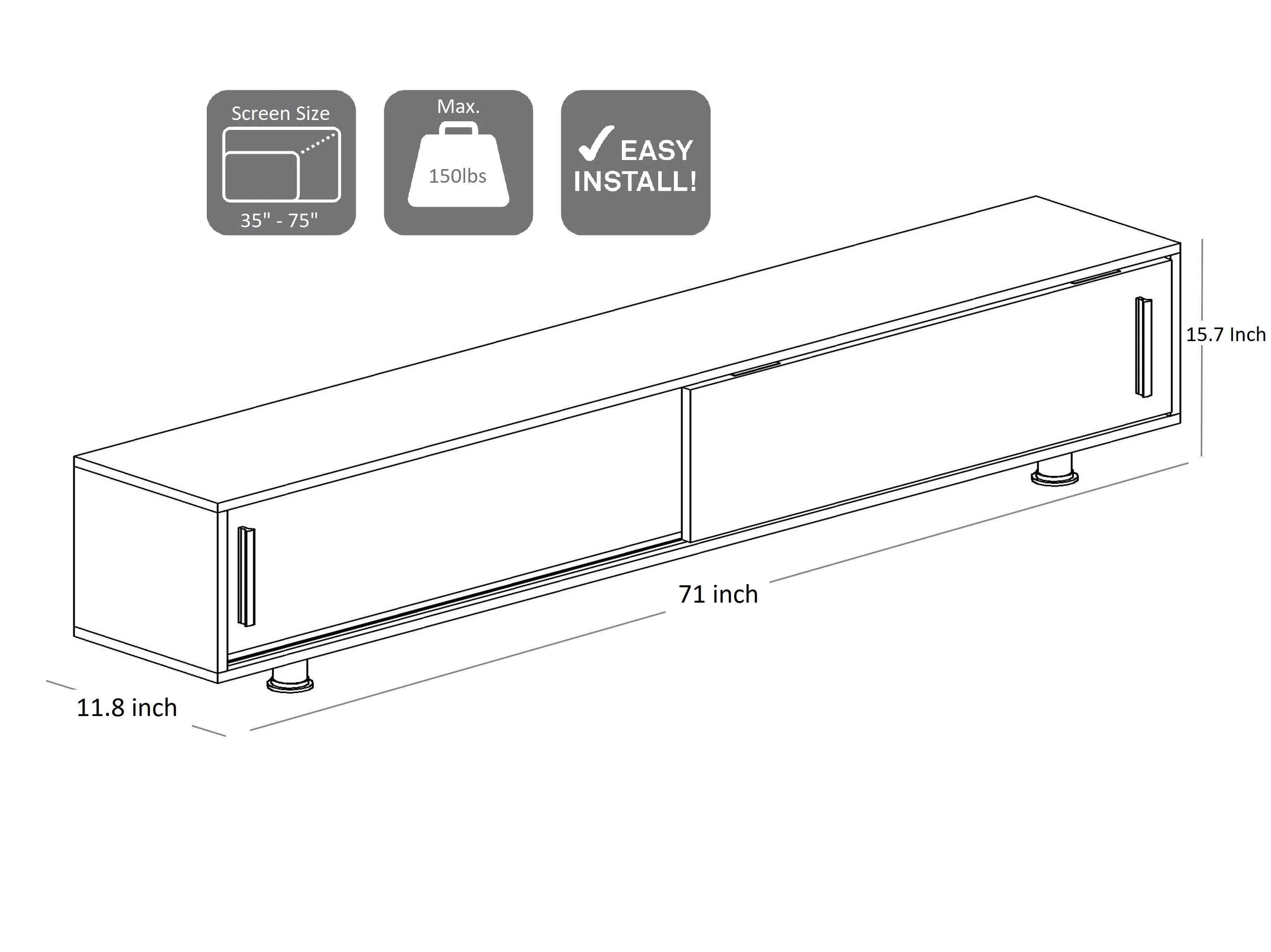 NEHIR TV STAND WHITE WALNUT Decorotika