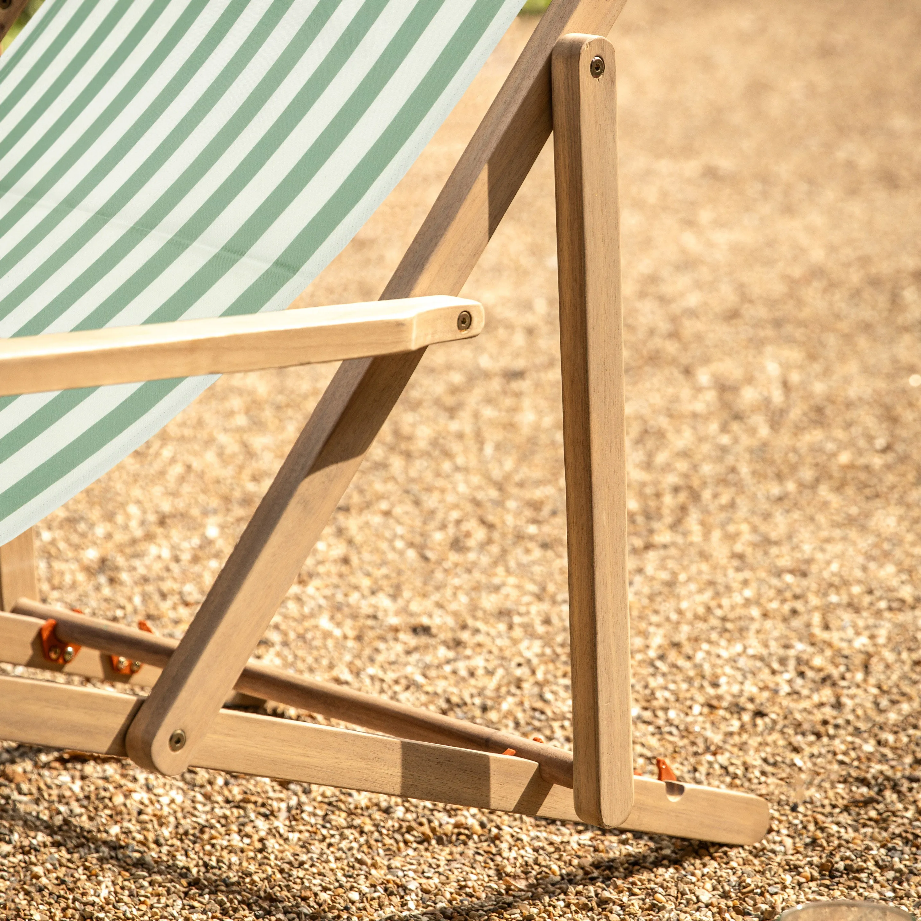 Outdoor Creta Deck Chair | Green Stripe