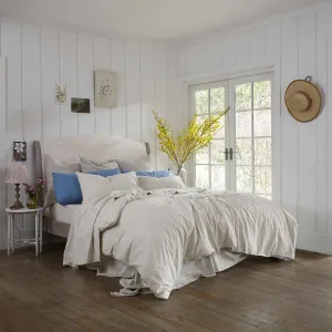 Parchment Washed Cotton Percale Duvet Cover Piglet In Bed