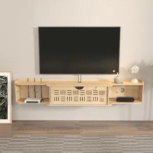 Pare 54" Wide Floating TV Stand and Media Console | MDF | Screwless Design Decorotika