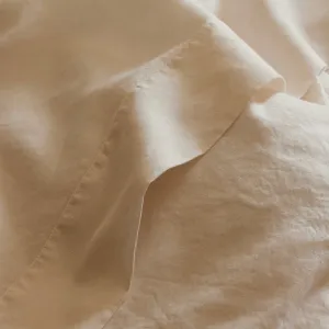 Pearl Linen Blend Flat Sheet Piglet In Bed