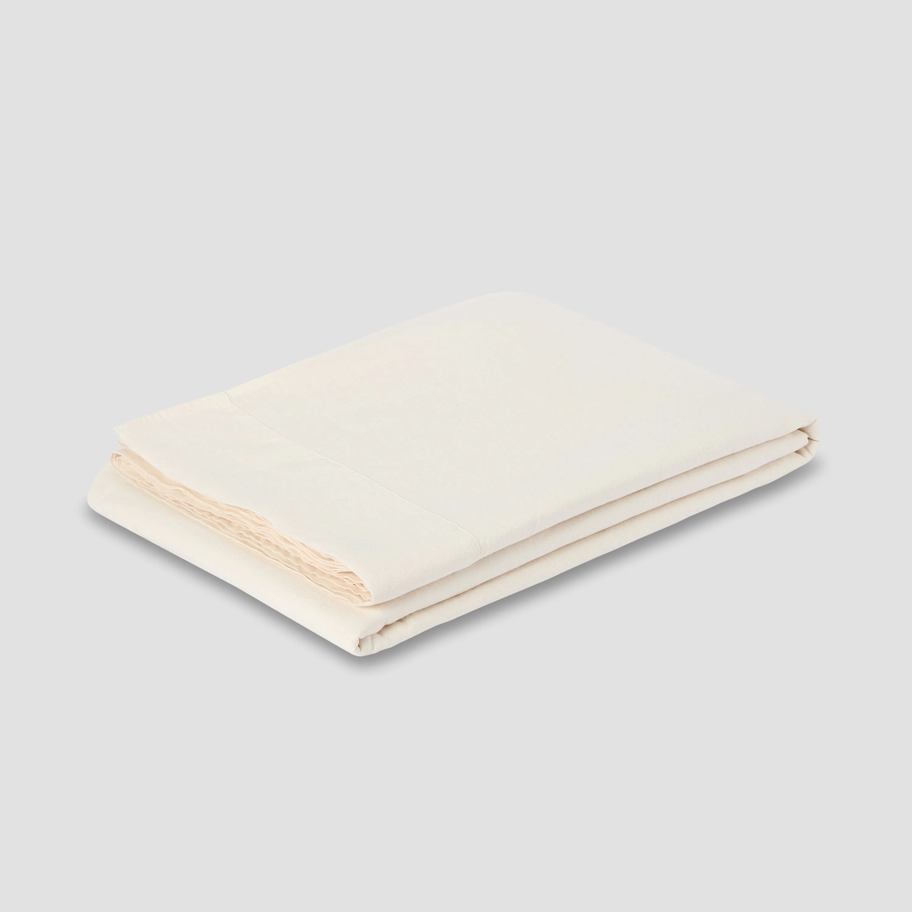 Pearl Linen Blend Flat Sheet Piglet In Bed