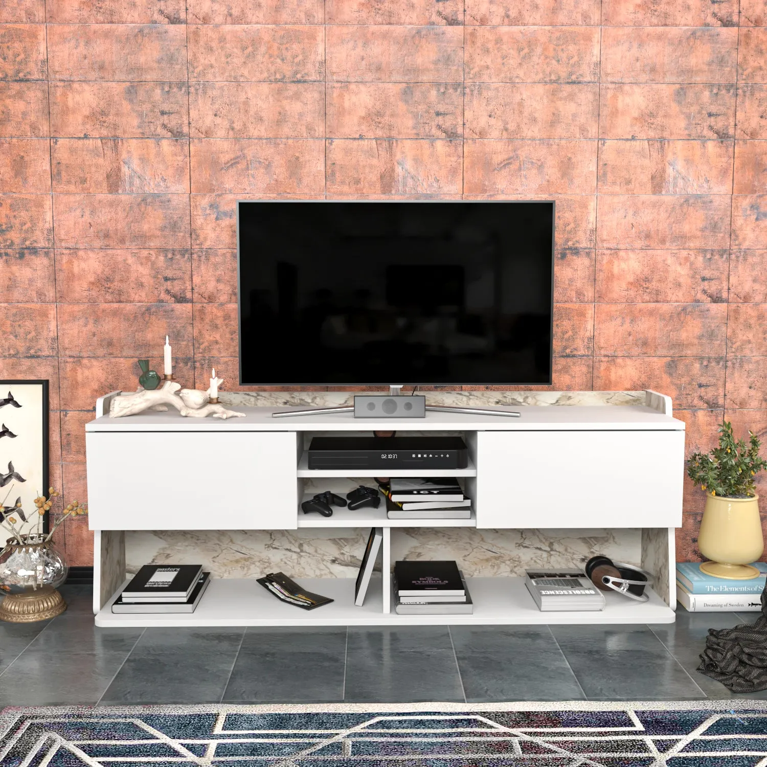 PICAS TV STAND WHITE EPHESUS Decorotika