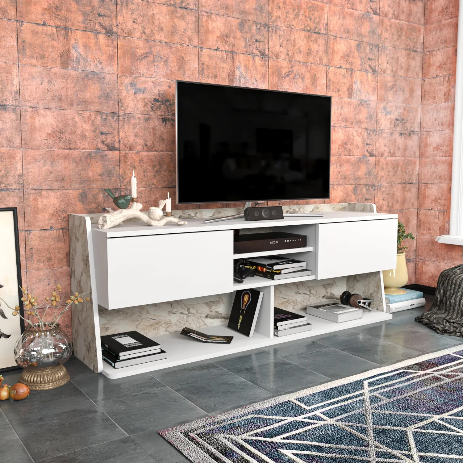 PICAS TV STAND WHITE EPHESUS Decorotika