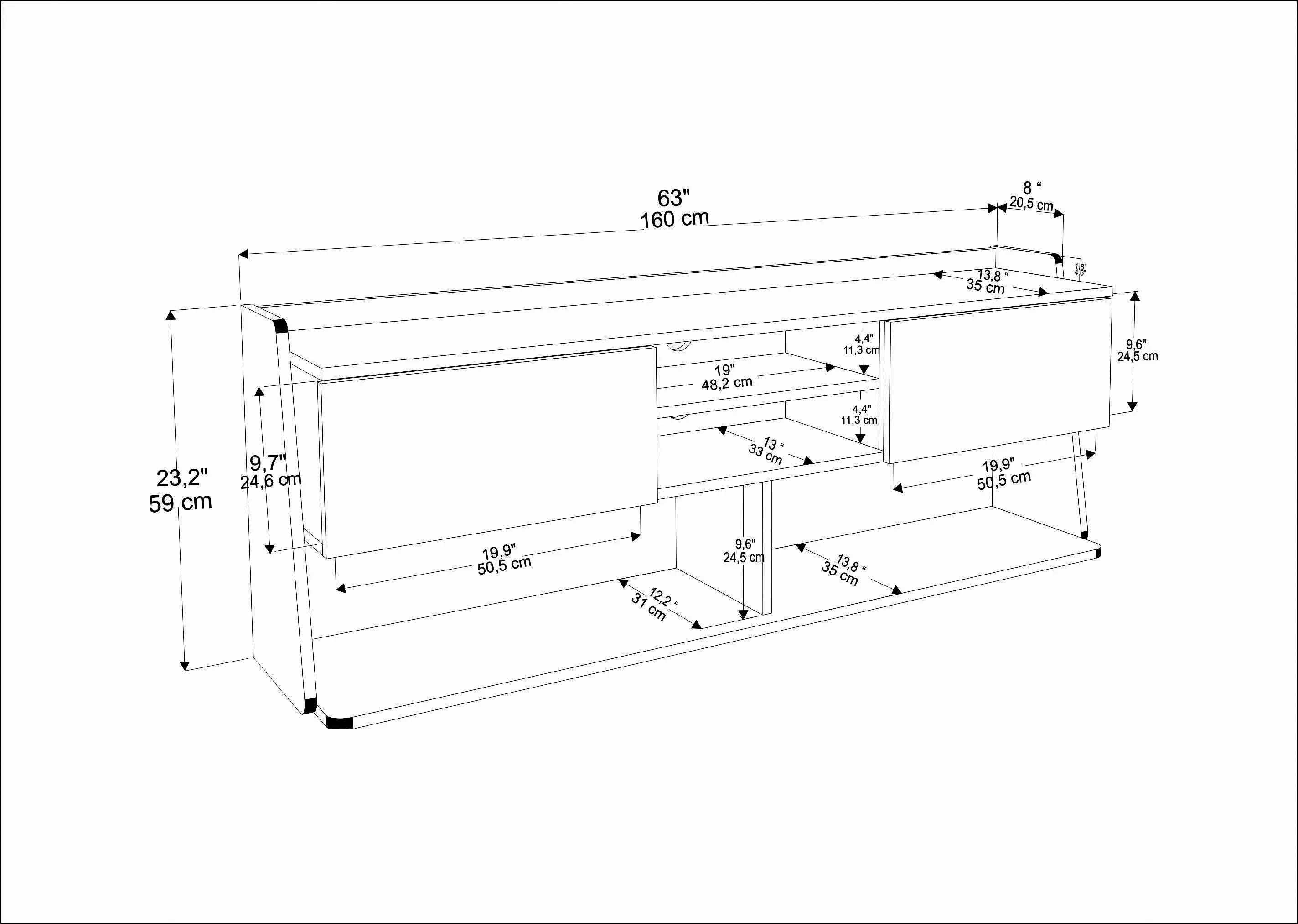 PICAS TV STAND WHITE EPHESUS Decorotika