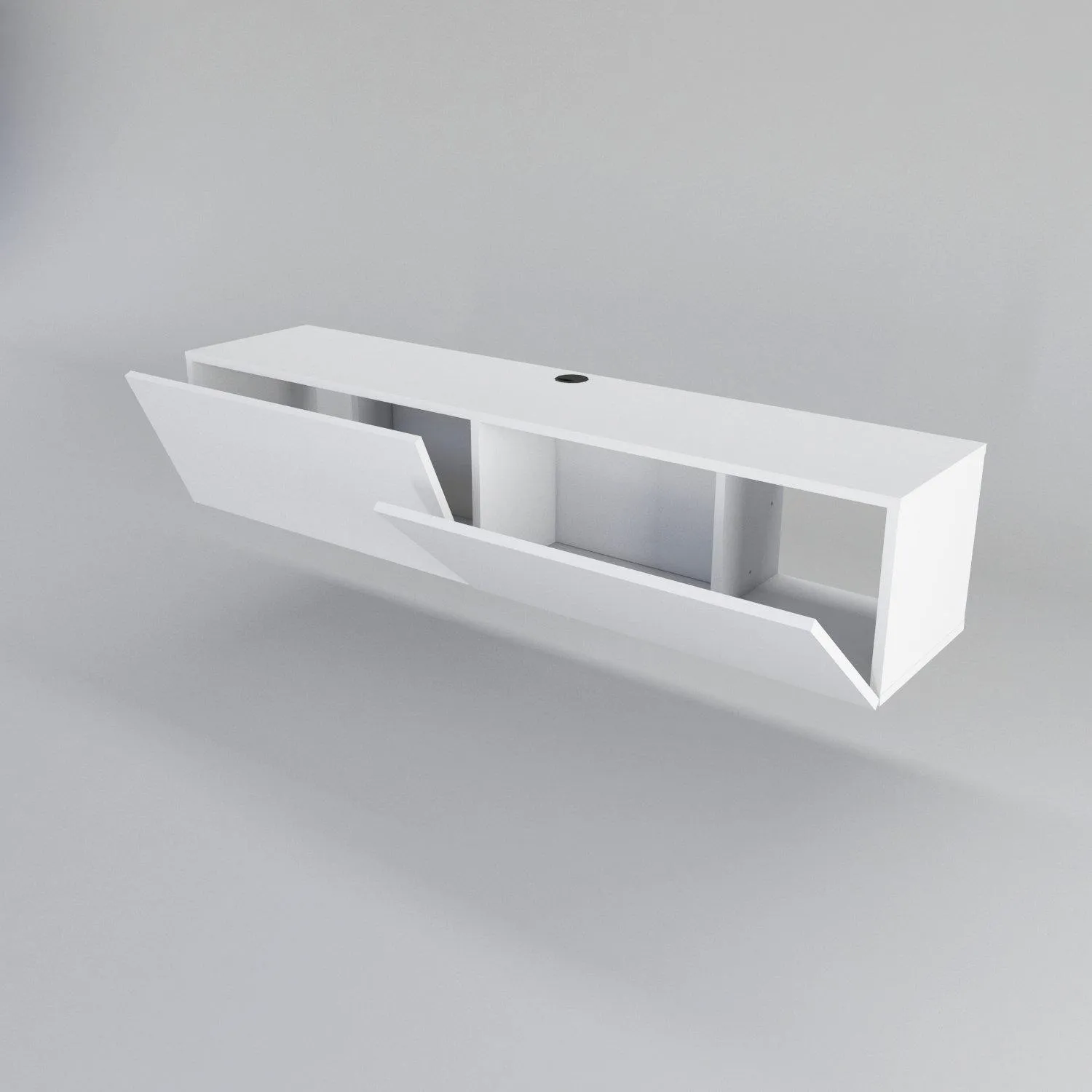 Poling 63" Wide Floating TV Stand and Media Console for TVs up to 70" Decorotika