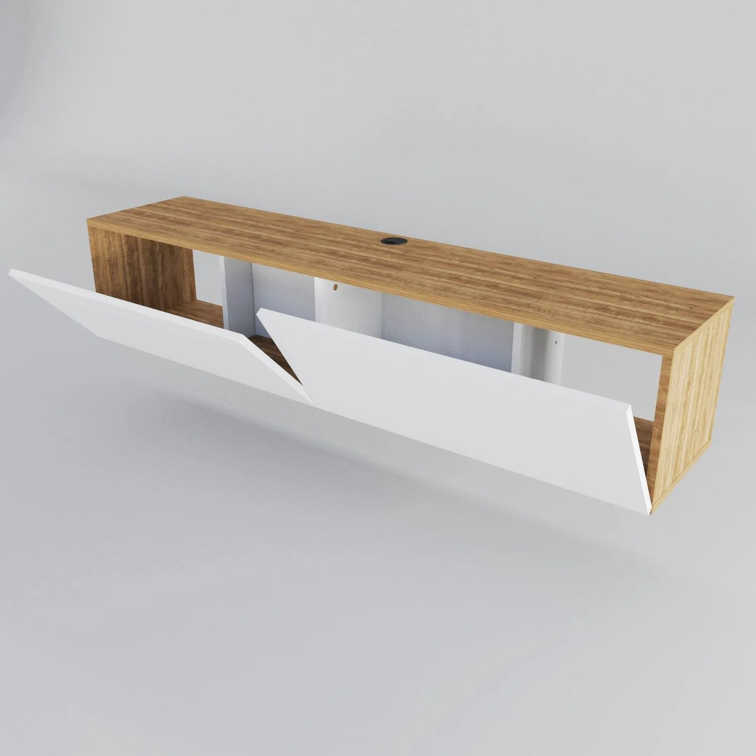 Poling 63" Wide Floating TV Stand and Media Console for TVs up to 70" Decorotika