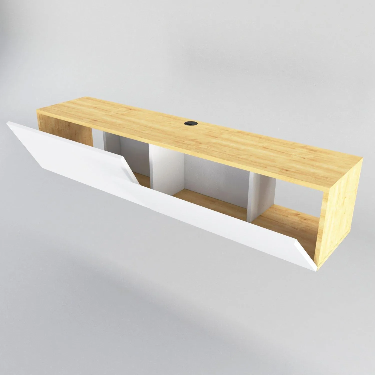 Poling 63" Wide Floating TV Stand and Media Console for TVs up to 70" Decorotika