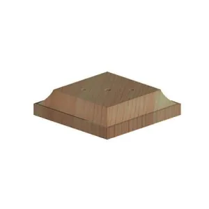 Post Base Finial for 3" Post R6 96 x 96 x 22mm Brown Treated