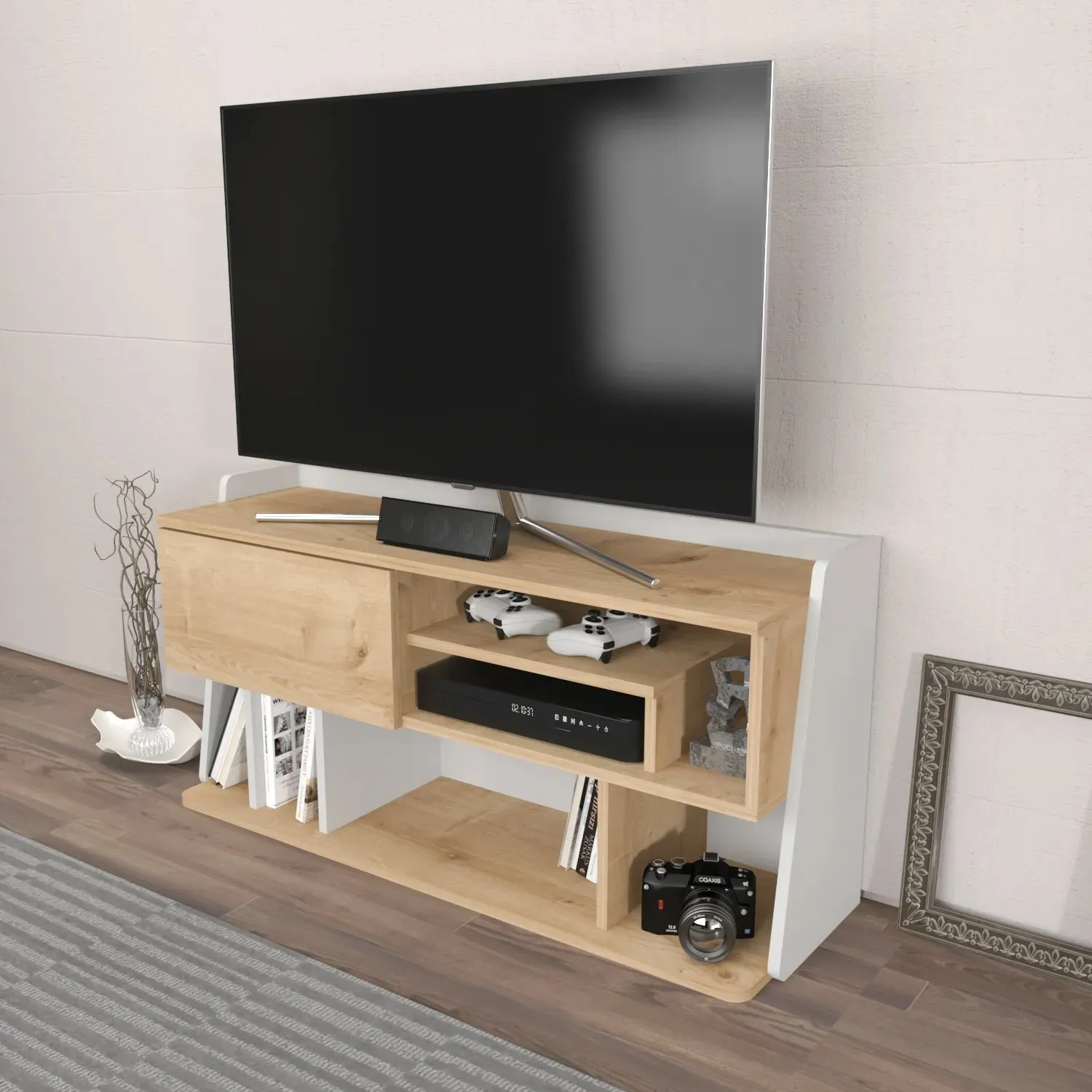 Raca 47" Wide TV Stand and Media Console for TVs up to 55" Decorotika