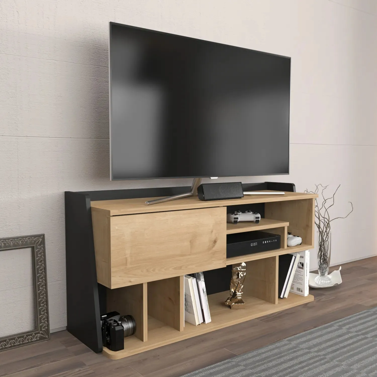 Raca 47" Wide TV Stand and Media Console for TVs up to 55" Decorotika