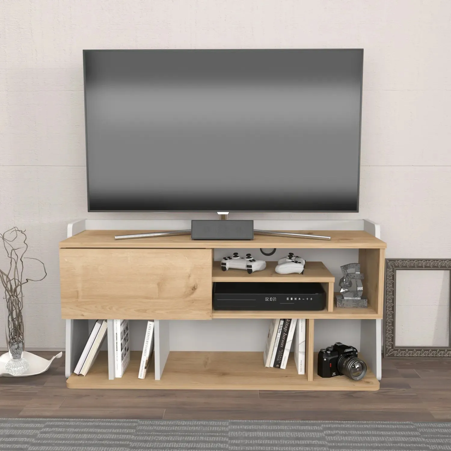 Raca 47" Wide TV Stand and Media Console for TVs up to 55" Decorotika