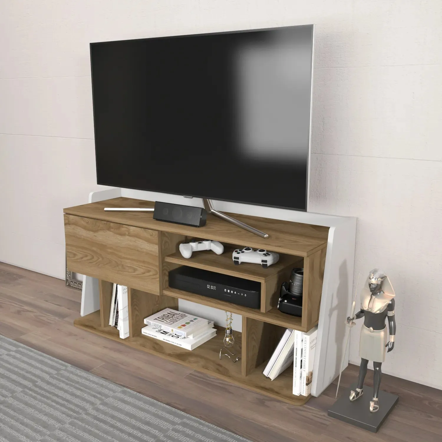 Raca 47" Wide TV Stand and Media Console for TVs up to 55" Decorotika