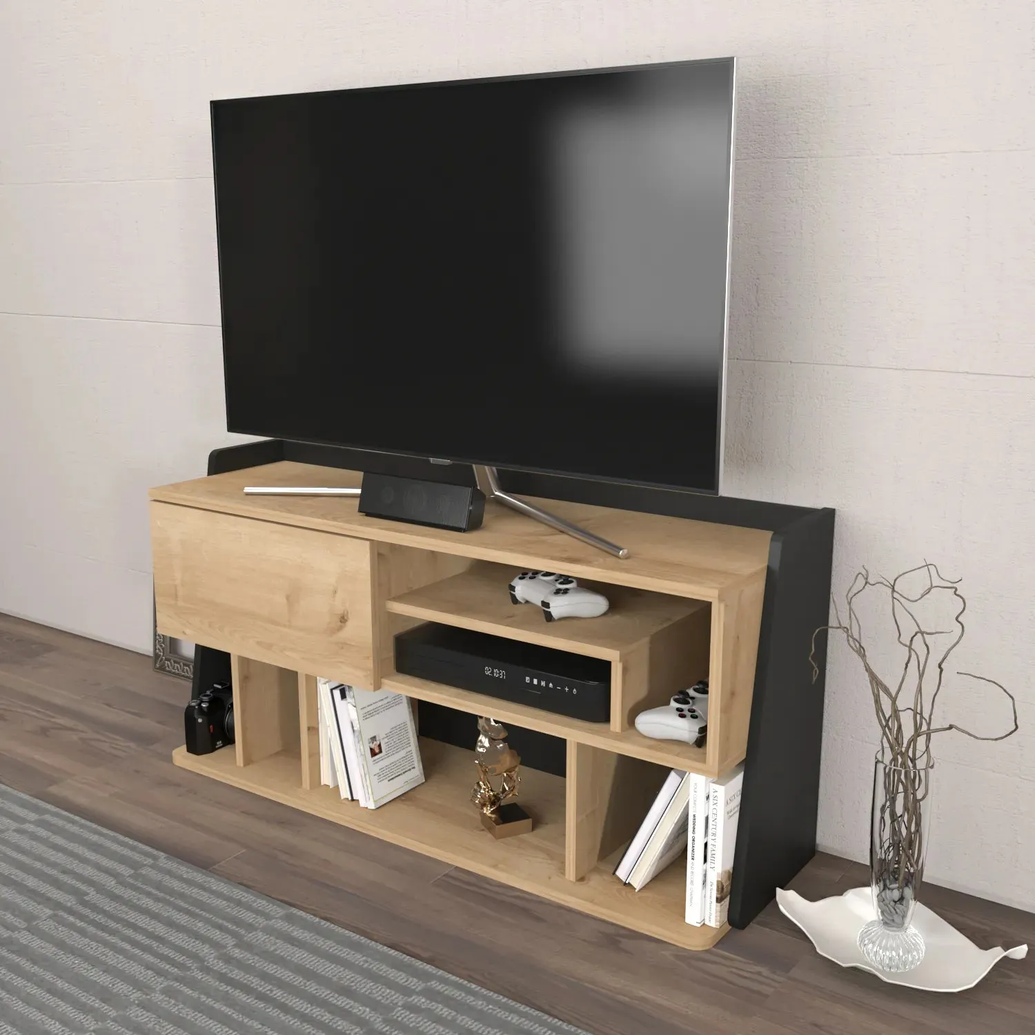 Raca 47" Wide TV Stand and Media Console for TVs up to 55" Decorotika