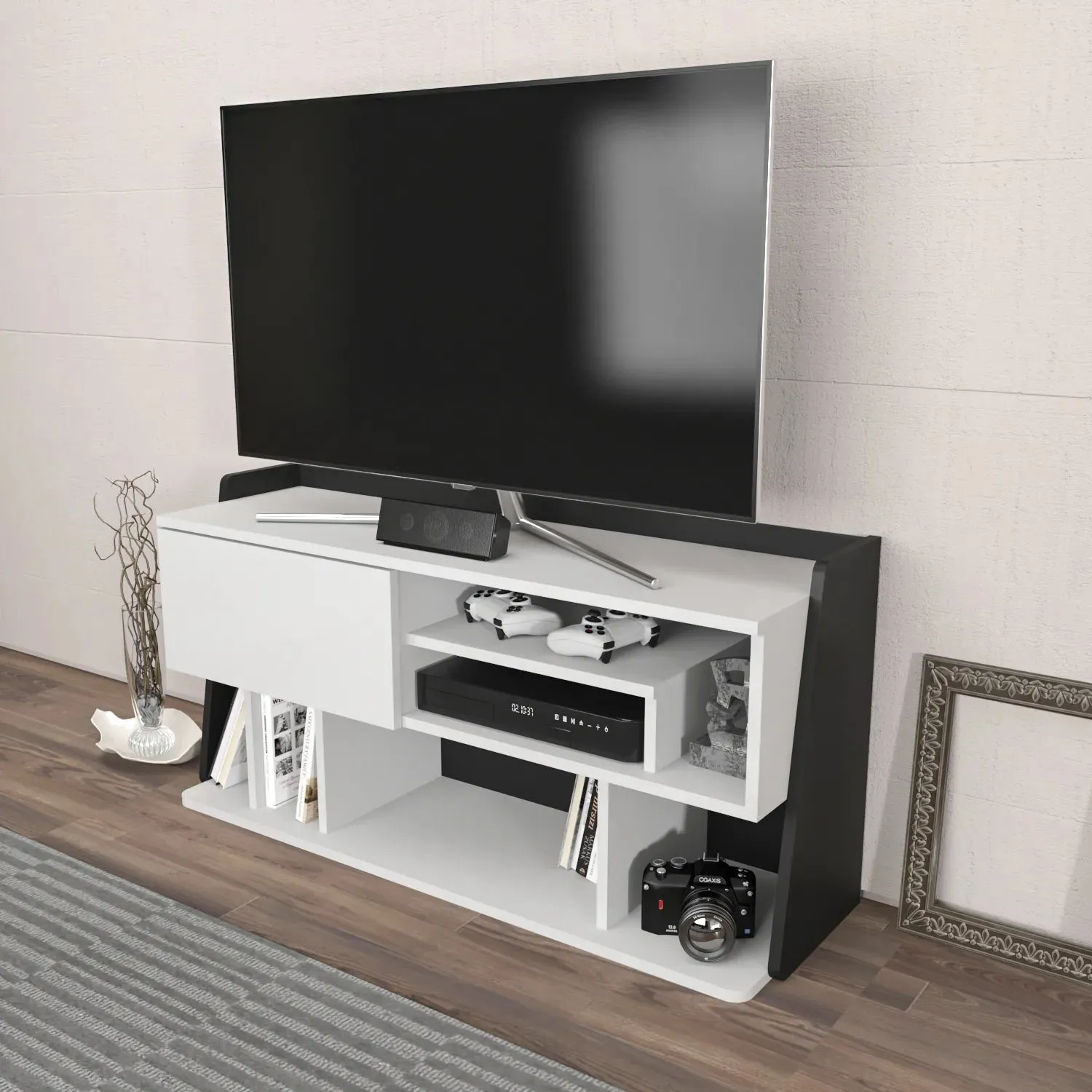 Raca 47" Wide TV Stand and Media Console for TVs up to 55" Decorotika