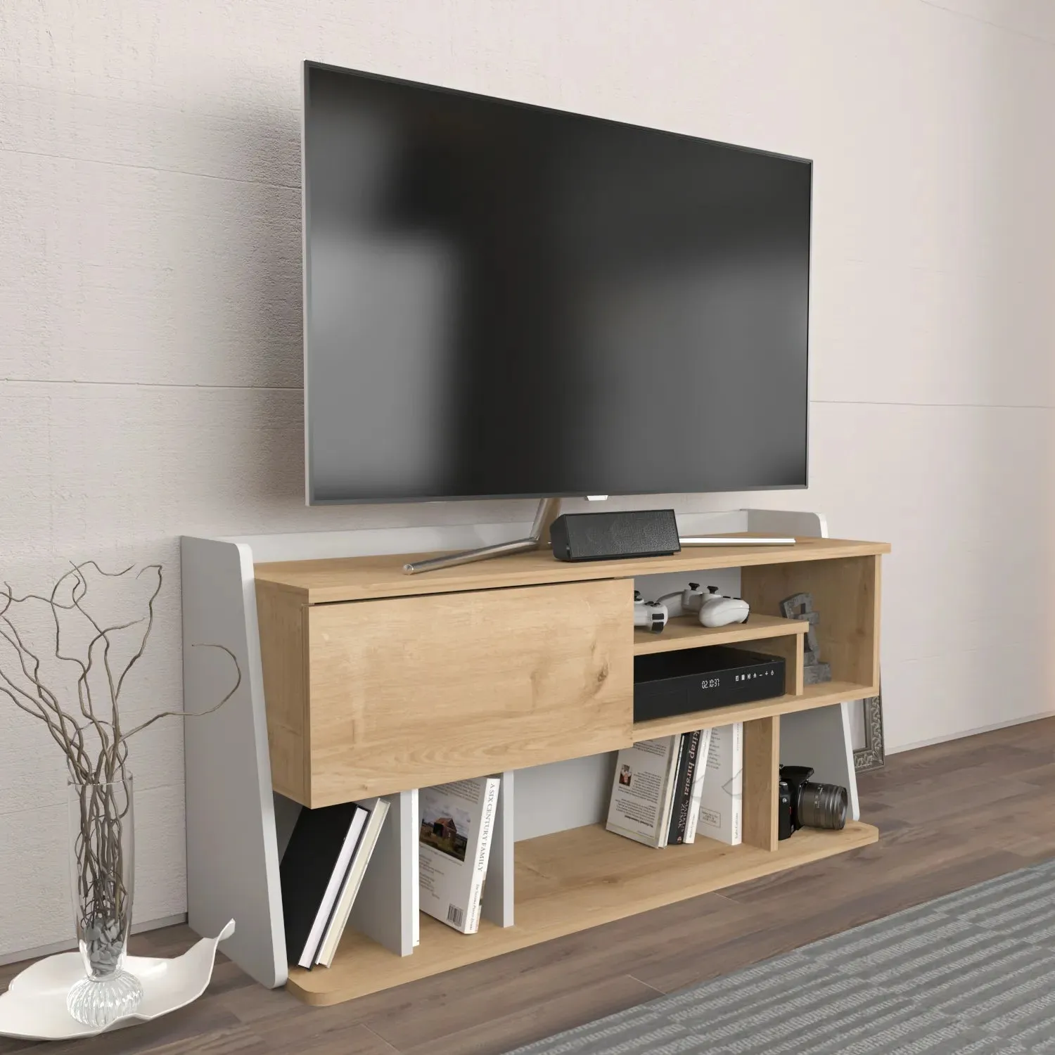 Raca 47" Wide TV Stand and Media Console for TVs up to 55" Decorotika