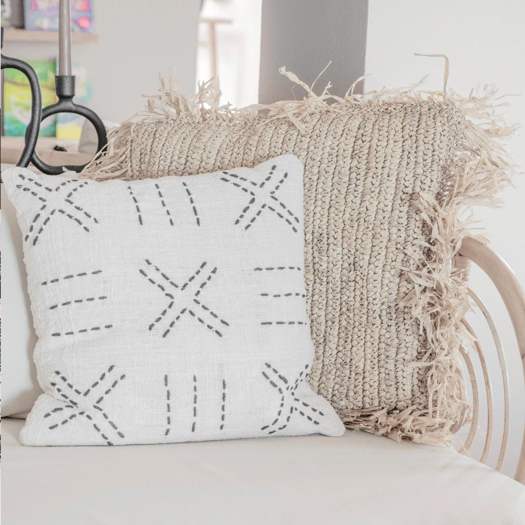 Raffia Cushion Cover | Fringe 60x60cm Zoco Home