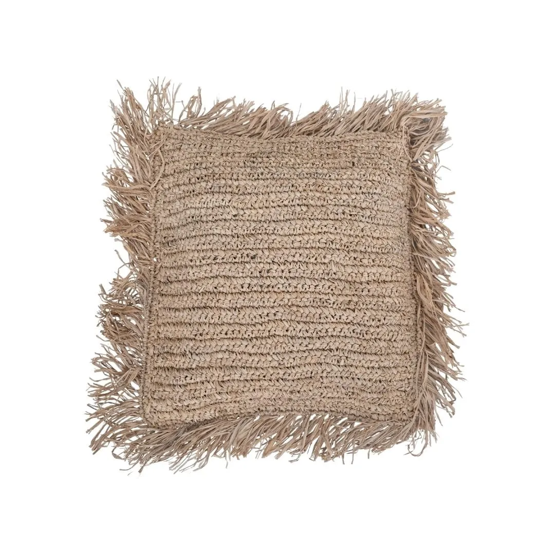 Raffia Cushion Cover | Fringe 60x60cm Zoco Home