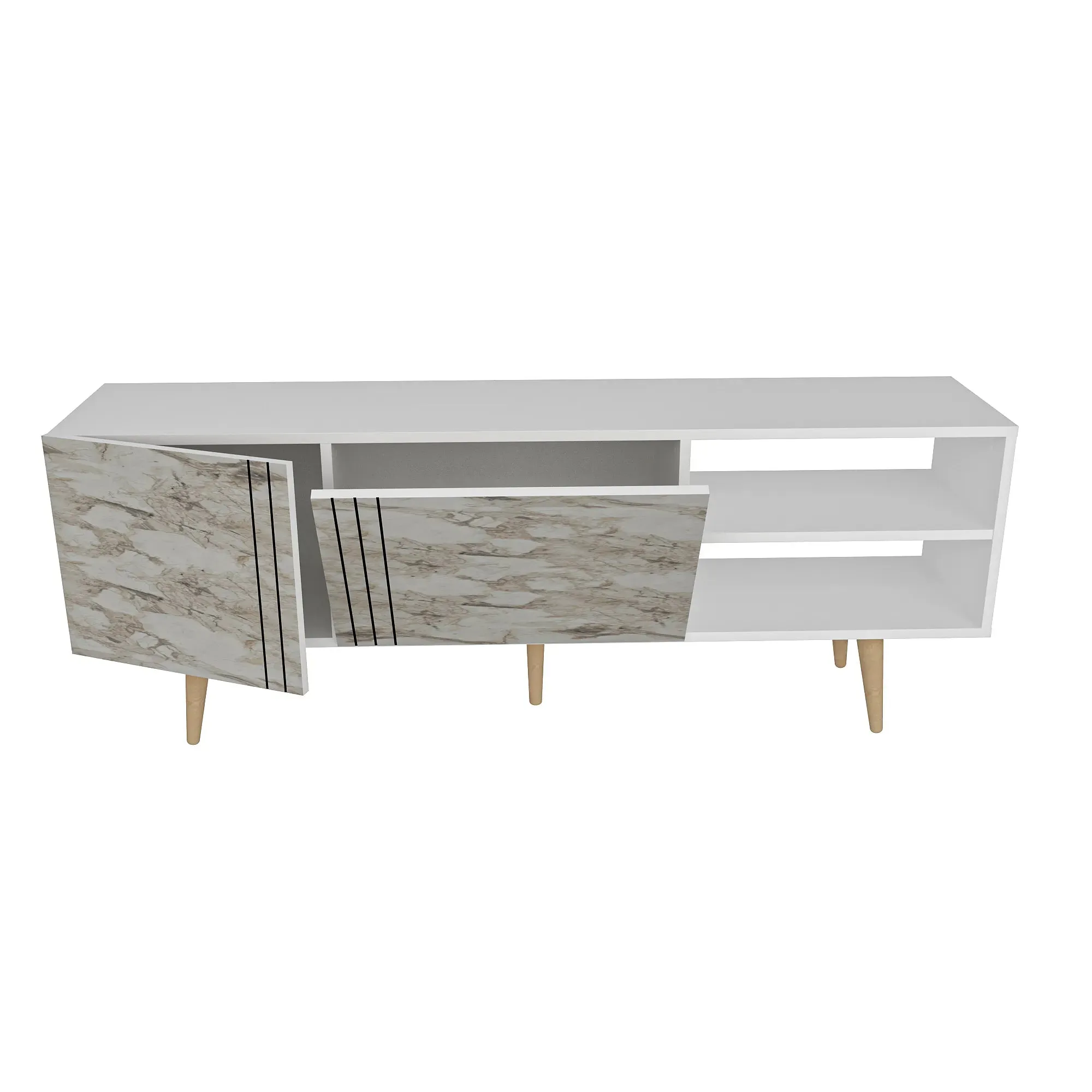 Ronas 63 inch Wide TV Stand Media Console for TVs up to 72 inch Decorotika