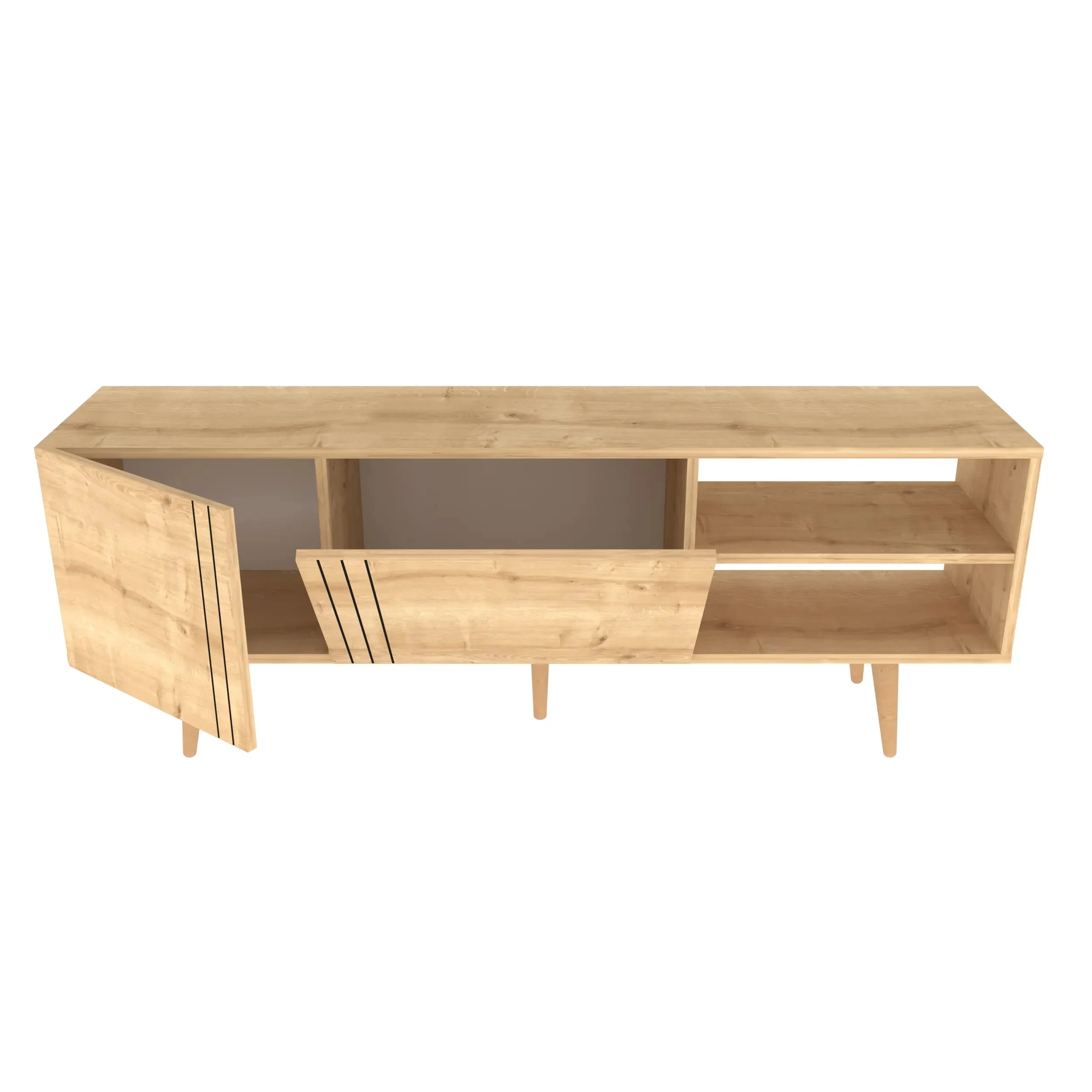 Ronas 63 inch Wide TV Stand Media Console for TVs up to 72 inch Decorotika