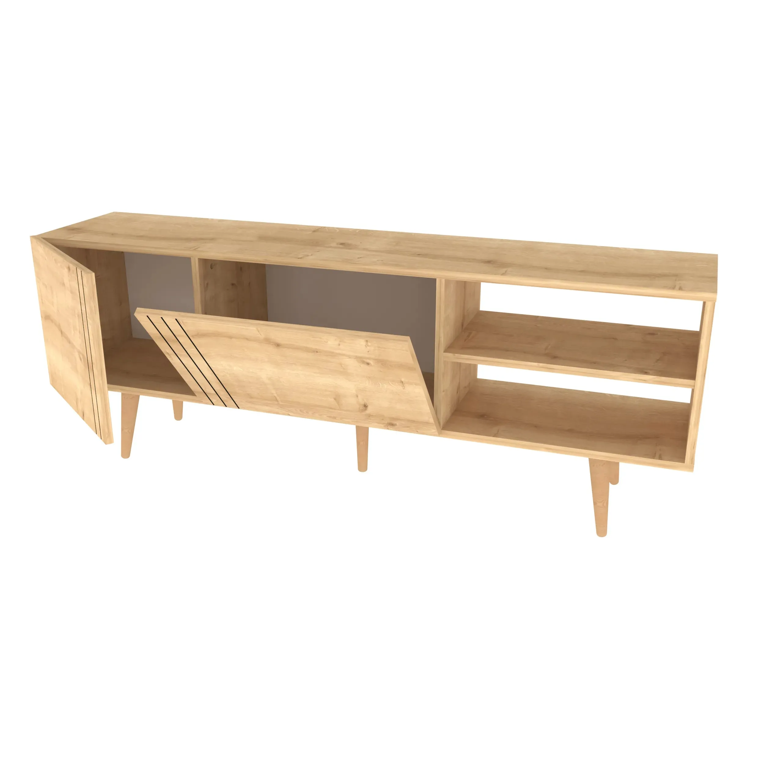 Ronas 63 inch Wide TV Stand Media Console for TVs up to 72 inch Decorotika