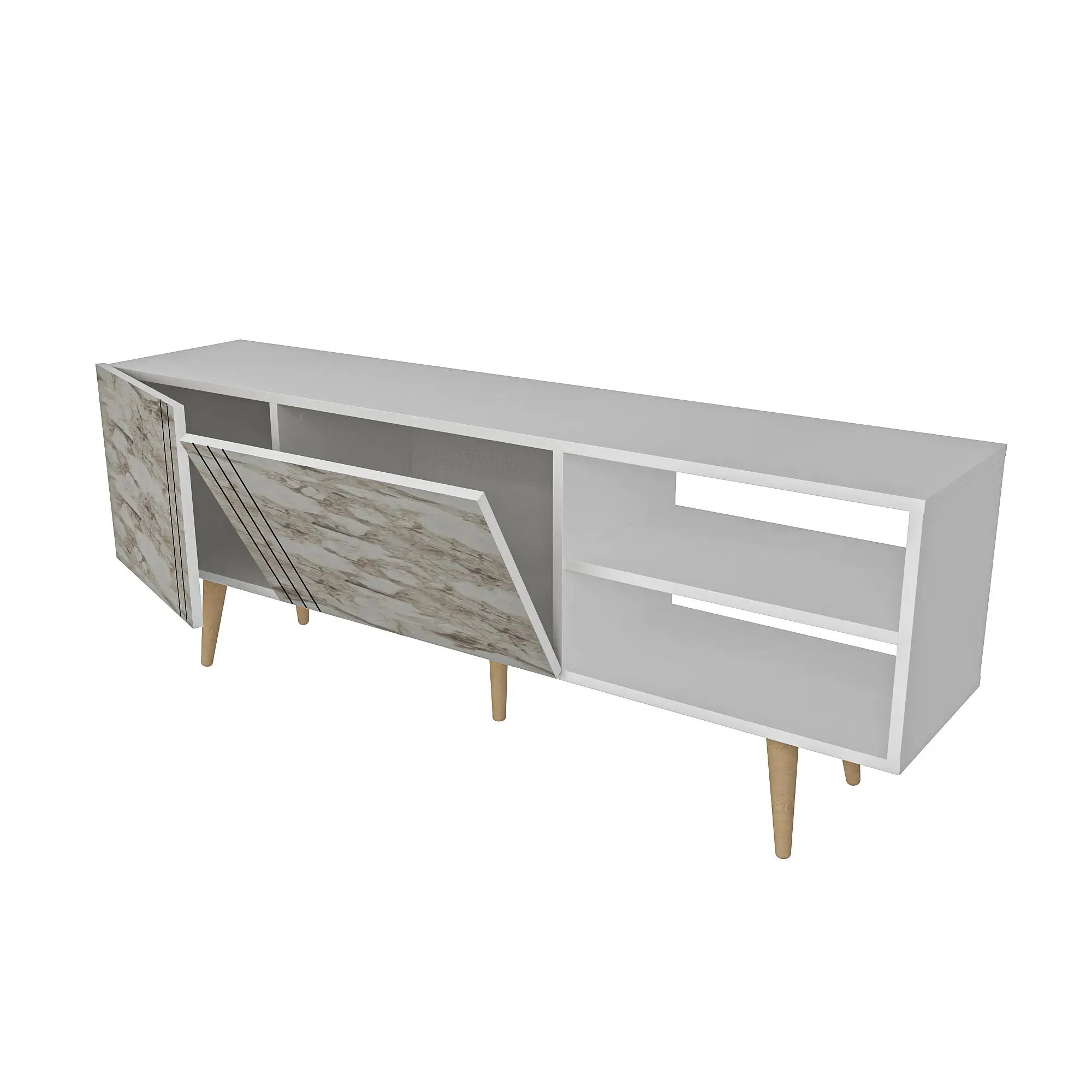 Ronas 63 inch Wide TV Stand Media Console for TVs up to 72 inch Decorotika