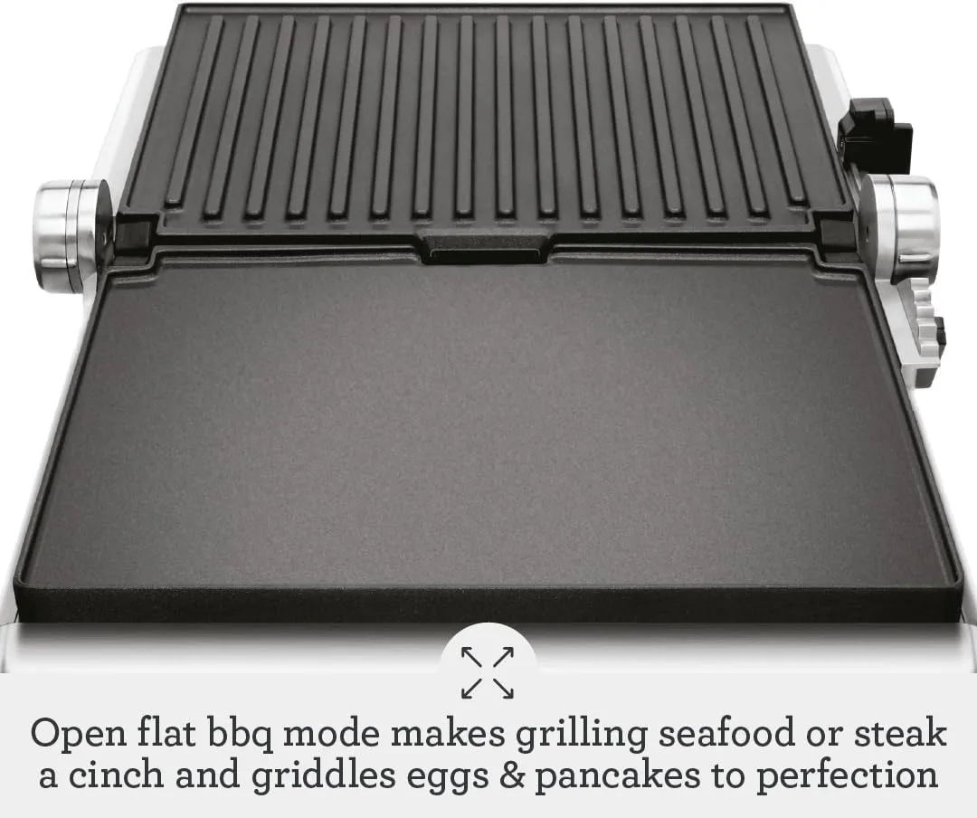 Sage 2400W Cast Aluminium Non-stick Smart Grill Pro - Brushed Stainless Steel| BGR840BSS
