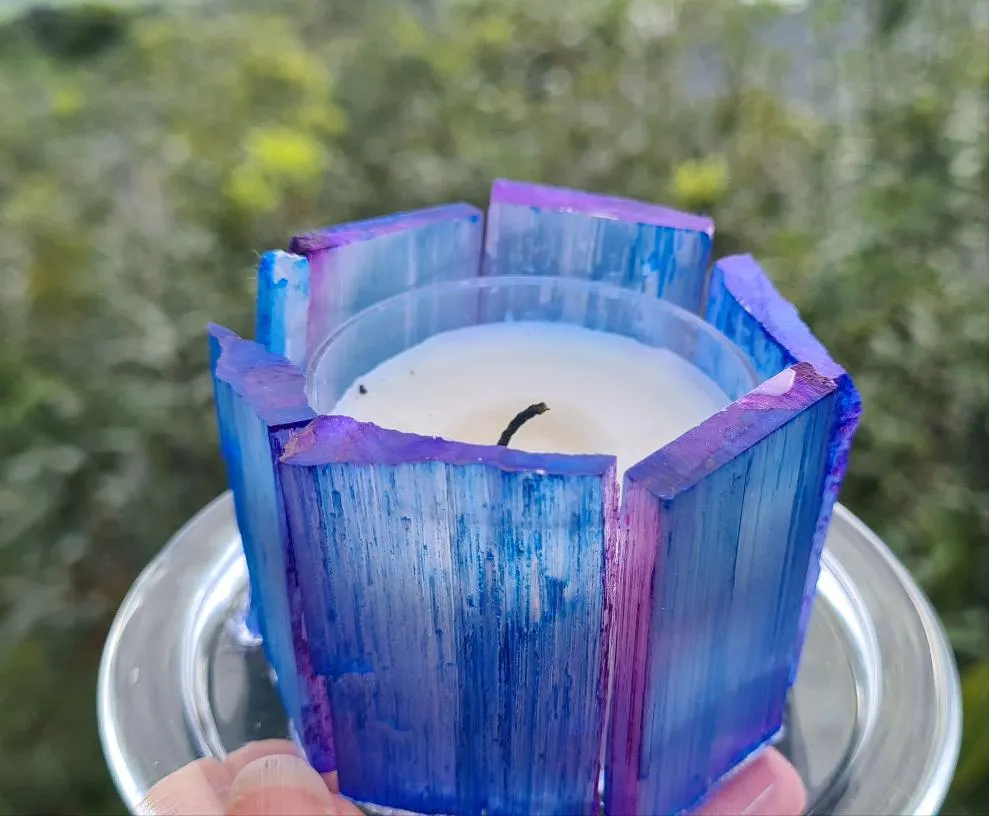 SELENITE CRYSTAL TEA LIGHT CANDLE HOLDER(made by me)