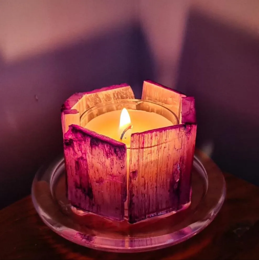SELENITE CRYSTAL TEA LIGHT CANDLE HOLDER(made by me)