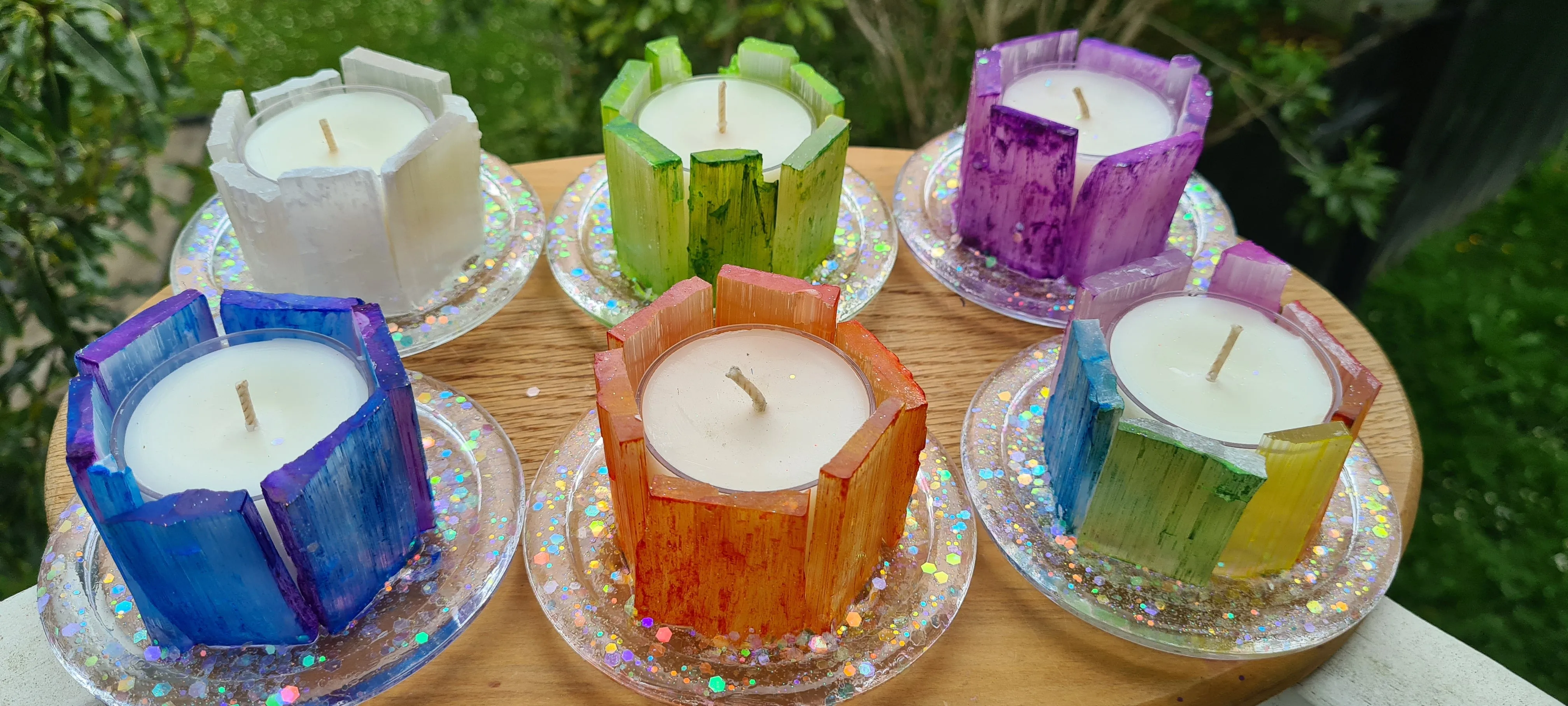 SELENITE CRYSTAL TEA LIGHT CANDLE HOLDER(made by me)