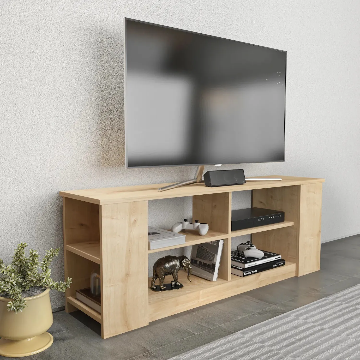 Space 55" Wide TV Stand for TVs up to 65'' | Media Console Decorotika