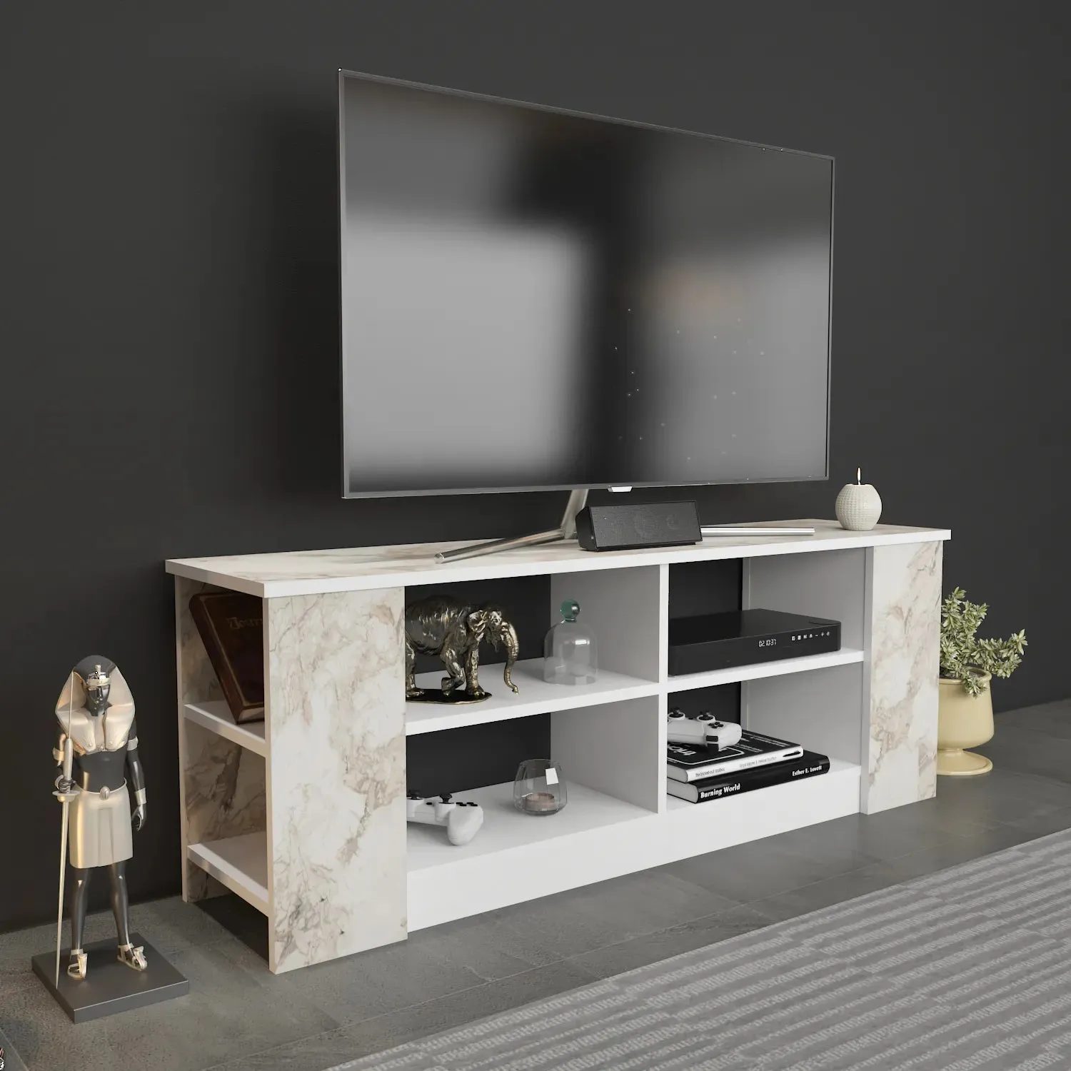 Space 55" Wide TV Stand for TVs up to 65'' | Media Console Decorotika
