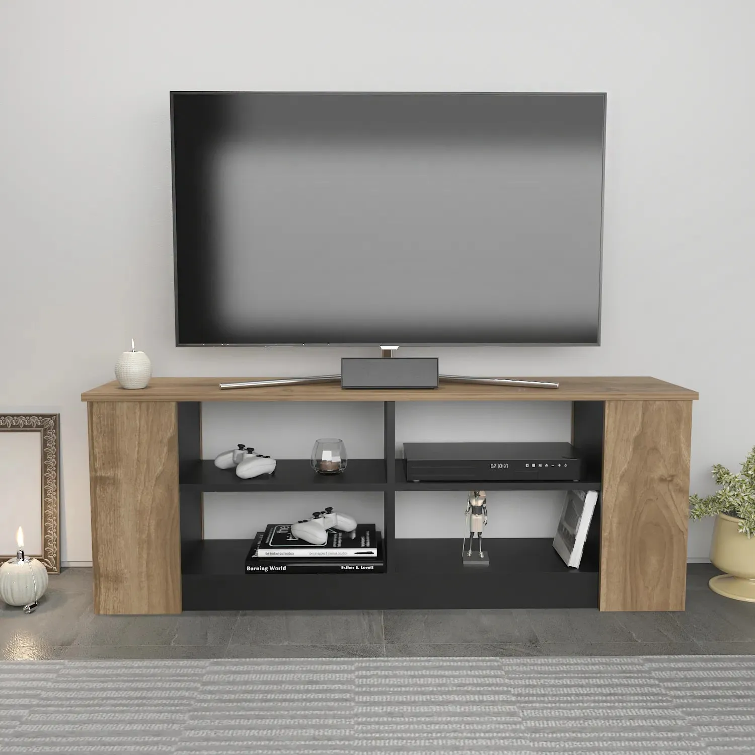 Space 55" Wide TV Stand for TVs up to 65'' | Media Console Decorotika