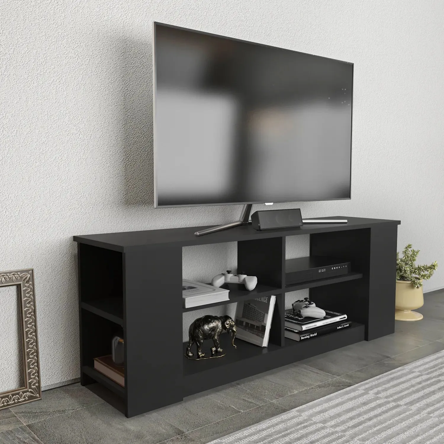 Space 55" Wide TV Stand for TVs up to 65'' | Media Console Decorotika