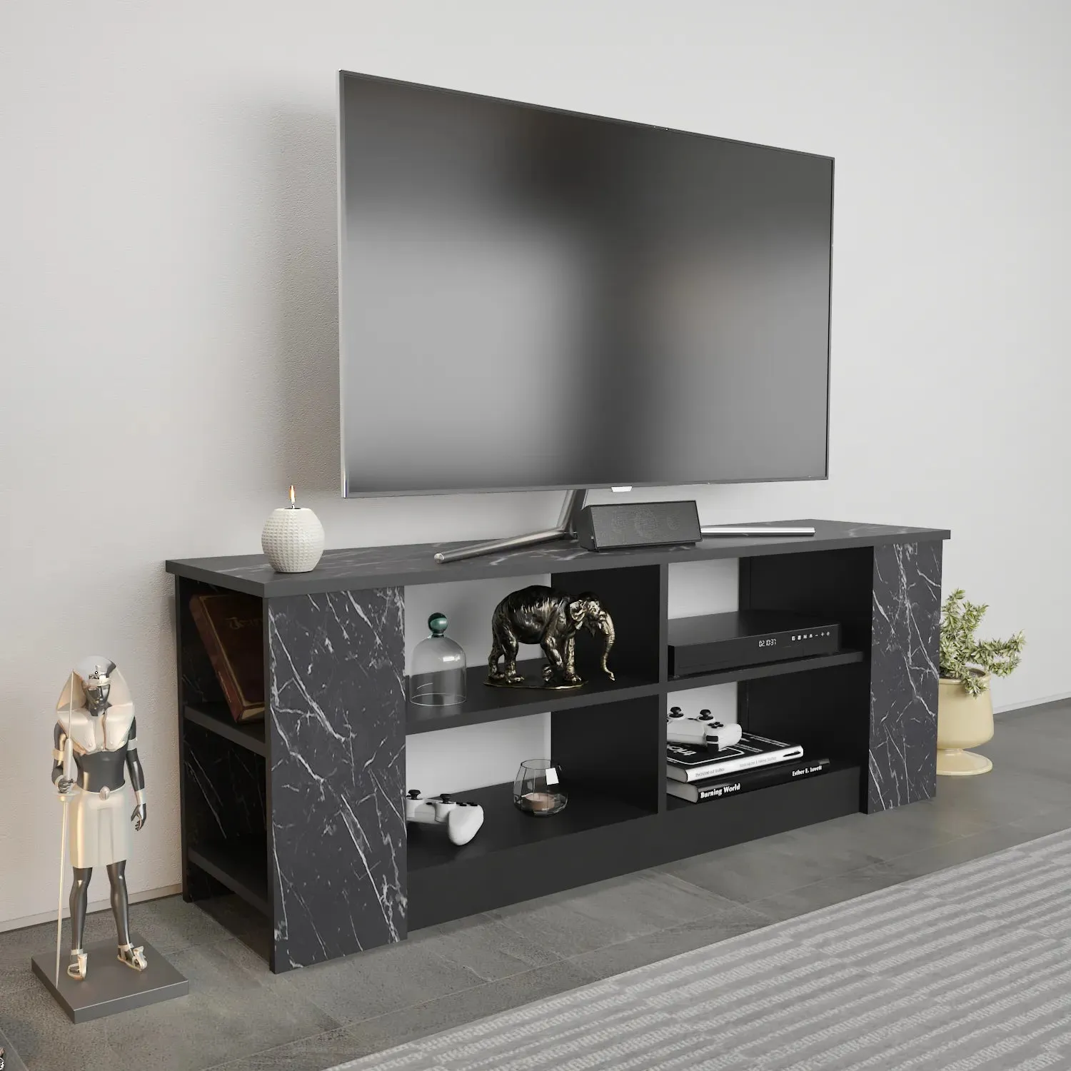 Space 55" Wide TV Stand for TVs up to 65'' | Media Console Decorotika