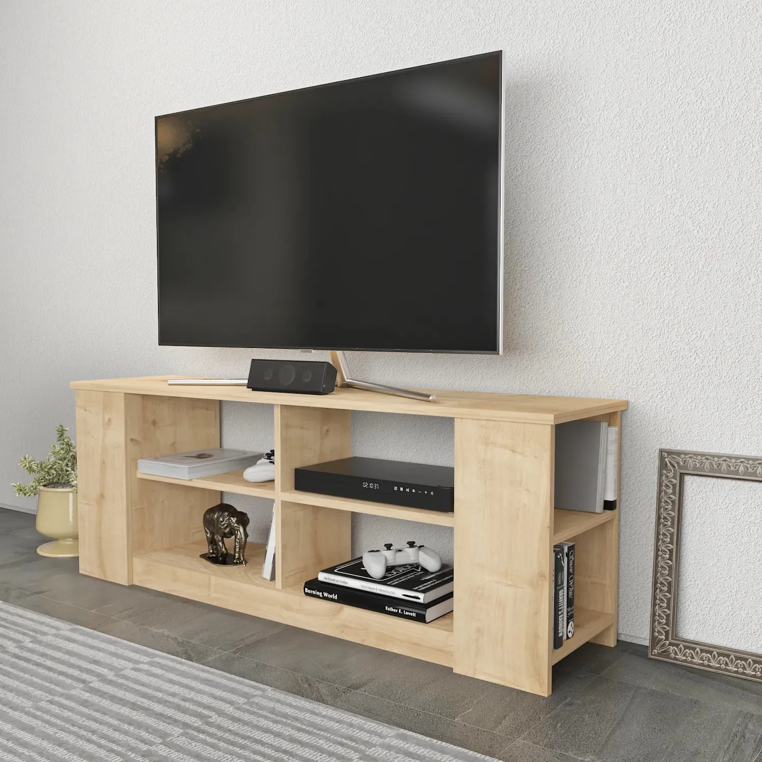 Space 55" Wide TV Stand for TVs up to 65'' | Media Console Decorotika