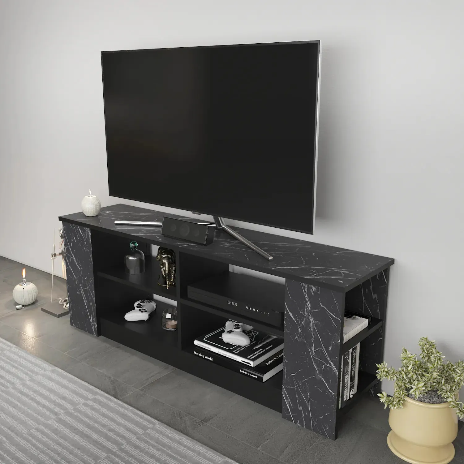 Space 55" Wide TV Stand for TVs up to 65'' | Media Console Decorotika