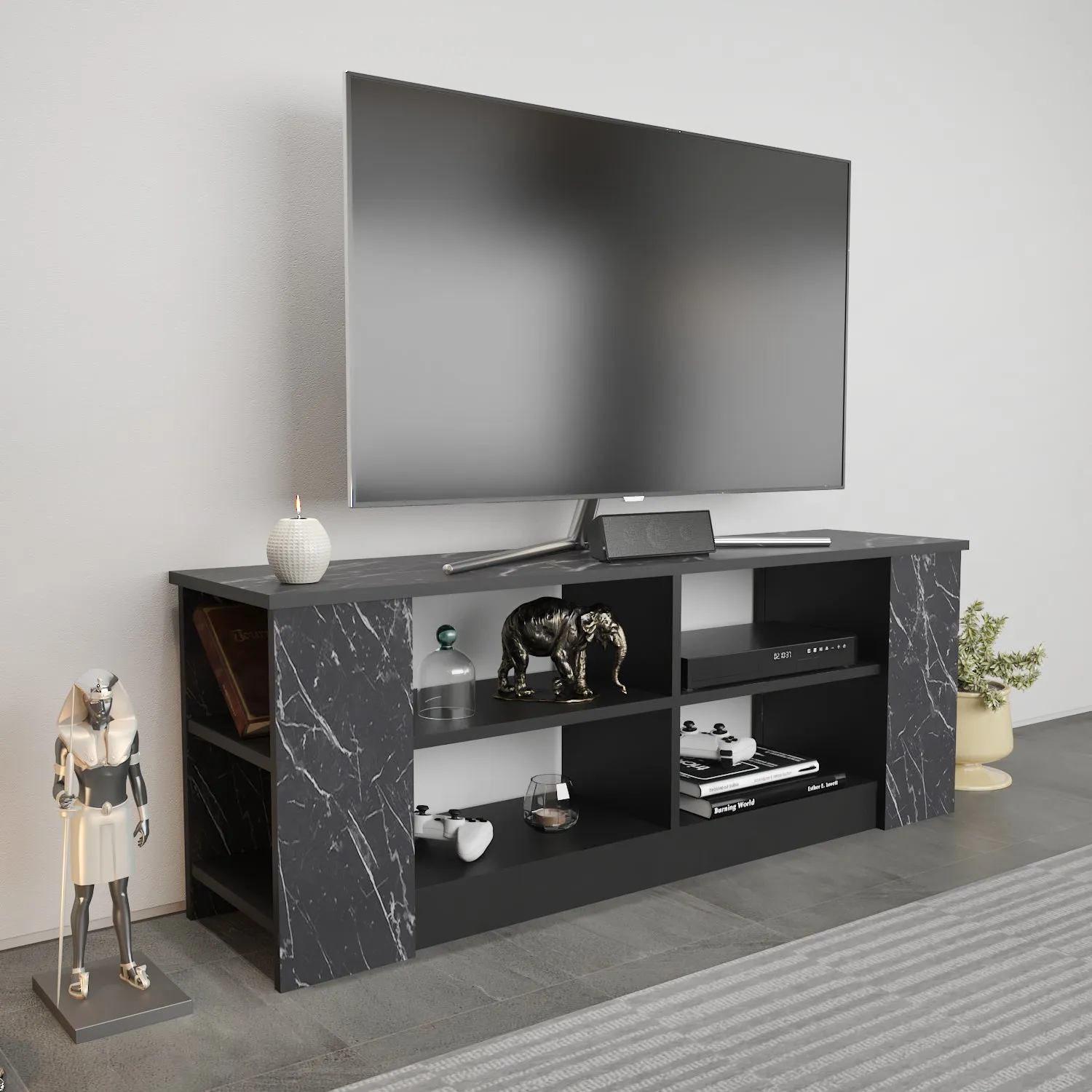 SPACE TV STAND SAPPHIRE OAK Decorotika