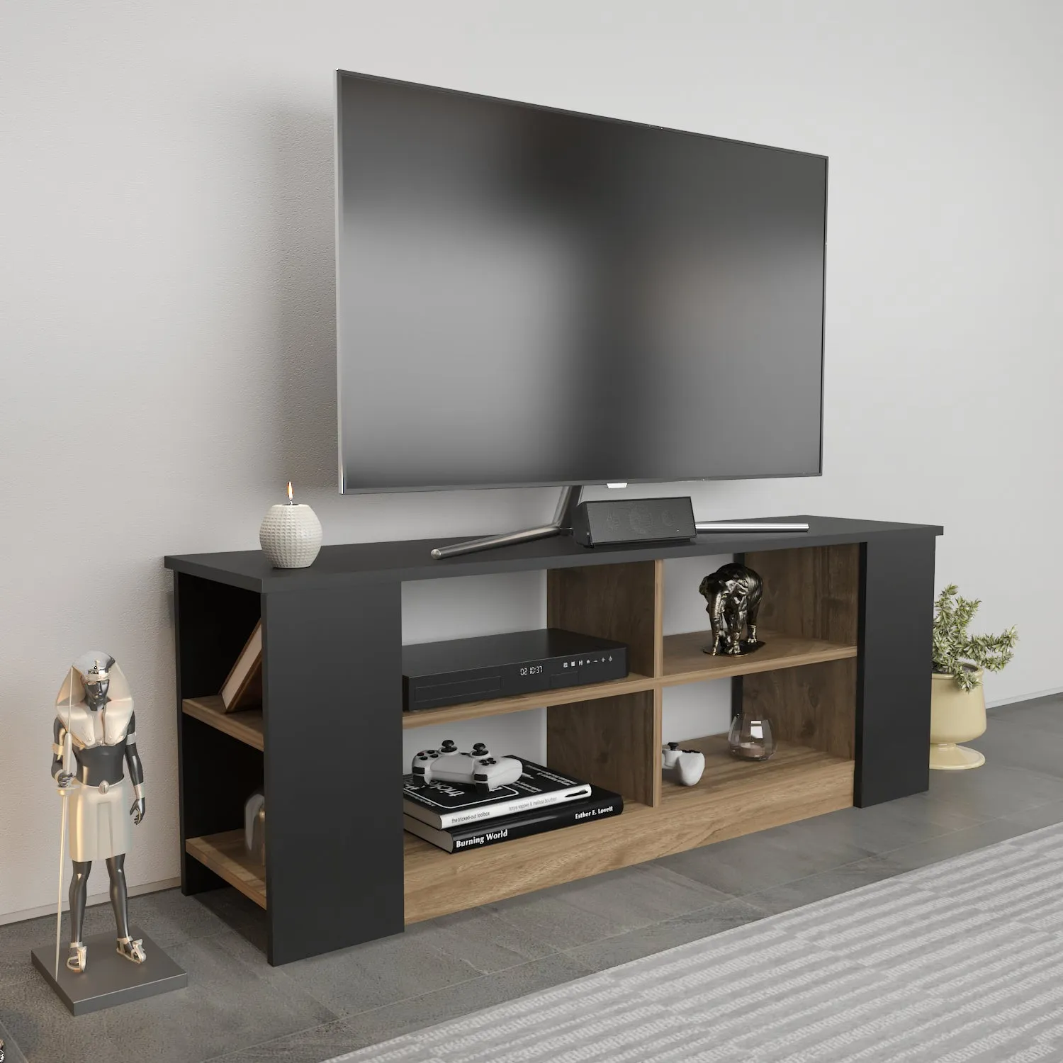 SPACE TV STAND SAPPHIRE OAK Decorotika