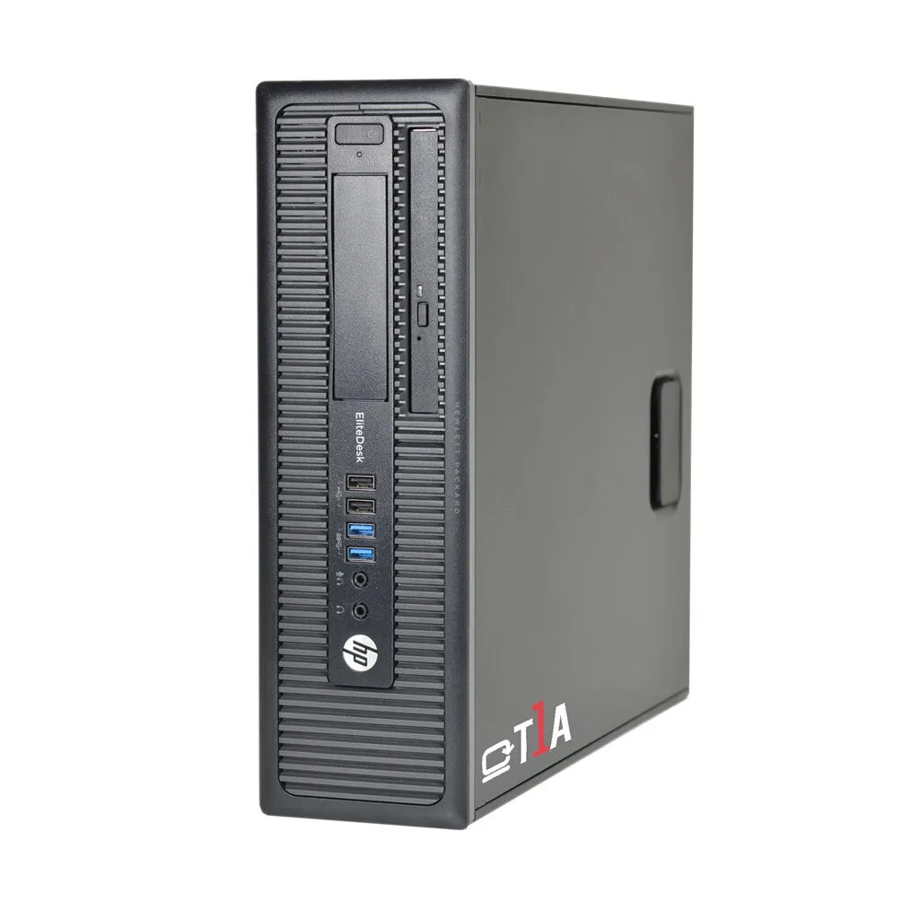 T1A HP EliteDesk 800 G1 Refurbished Intel Core i5 i5-4570 8 GB DDR3-SDRAM 240 GB SSD Windows 10 Pro SFF PC Black