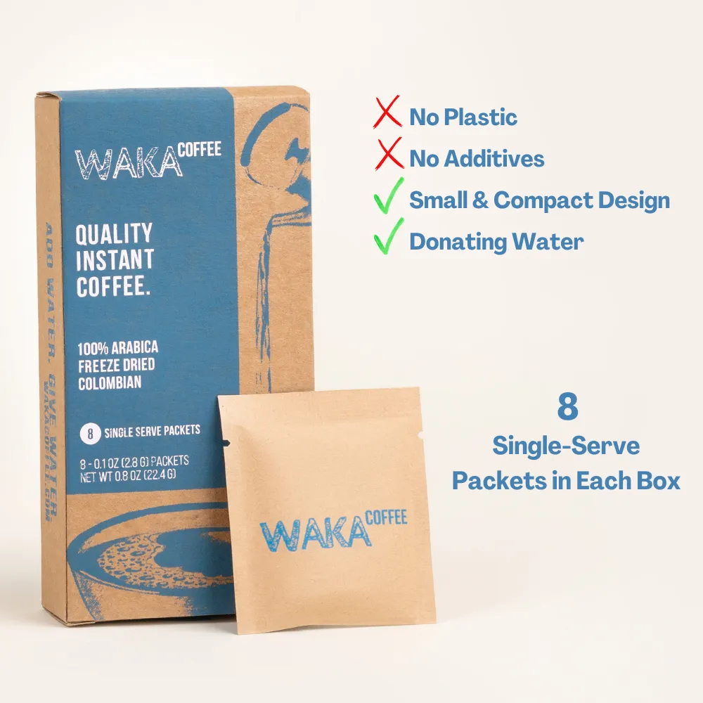 Waka Instant Coffee - Medium Roast - 8 Pack